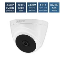 DAHUA DH-HAC-T1A21-A-0280B 2mp Sesli 20mt 2.8mm Lens Dahili Mikrofon, Dome Kamera